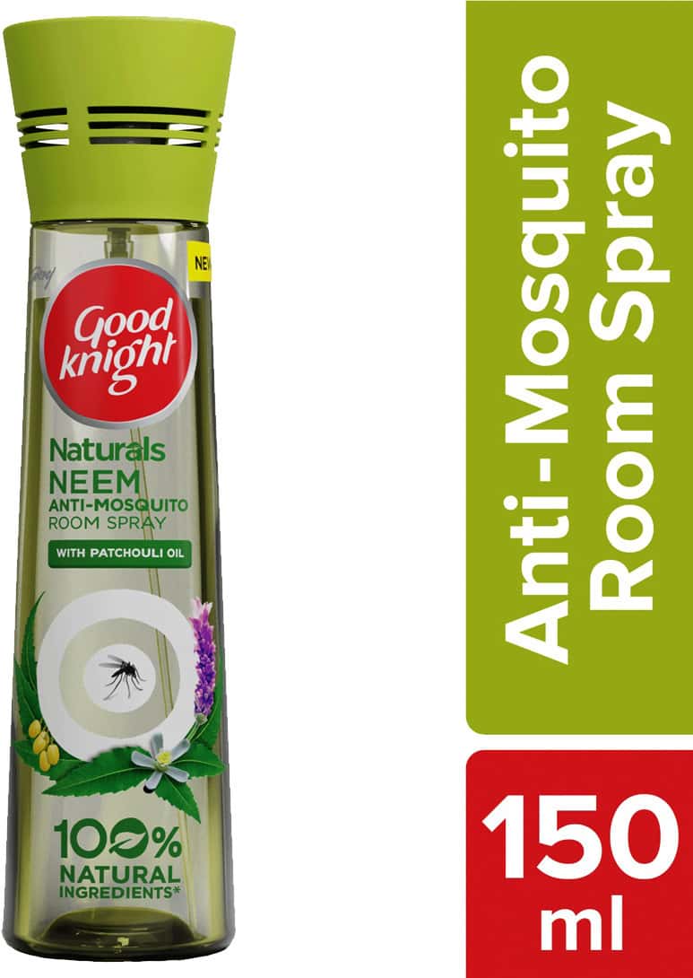 Buy GODREJ GOOD KNIGHT NATURALS NEEM ANTI MOSQUITO ROOM SPRAY WITH PATCHOULI OIL 150ML Online