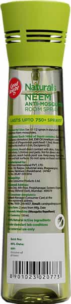 Godrej Good Knight Naturals Neem Anti Mosquito Room Spray With Patchouli Oil - 150Ml