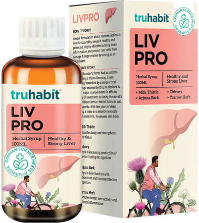 Truhabit Livpro Herbal Liver Detox | Milk Thistle | Arjuna Bark | Ayush Ministry Certified | 100ml