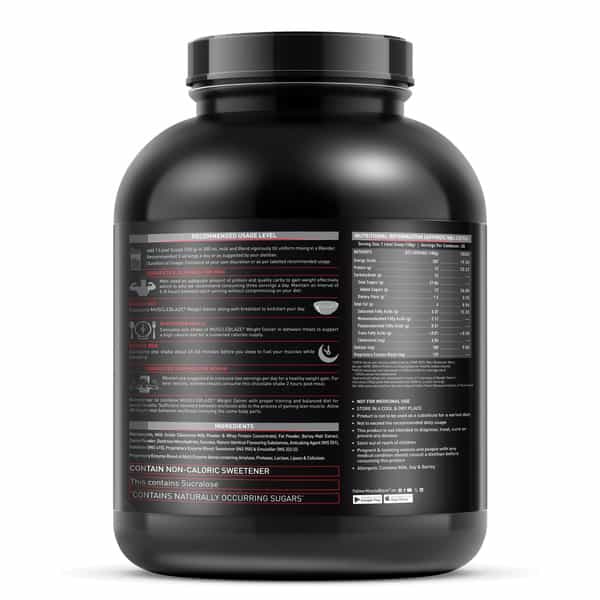 Muscleblaze Weight Gainer With Added Digezyme (Chocolate | 2Kg / 4.4Lbs | 20 Servings)