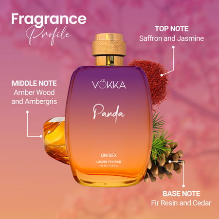 Vokka Panda 100ml | Luxury Long Lasting Perfume For Men & Women | Sweet Amber Scent Eau De Parfum