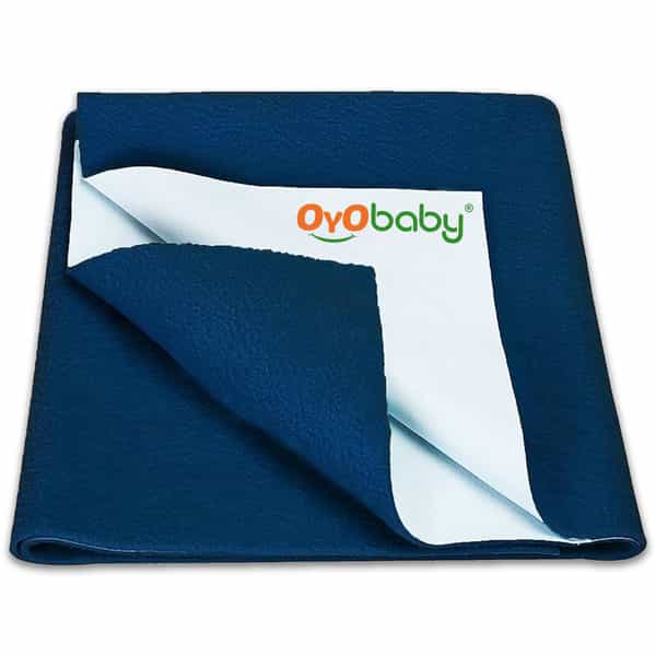 Oyo Baby Waterproof Bed Protector Baby Dry Sheet Large Dark Sea Blue (100 Cm X 140 Cm)