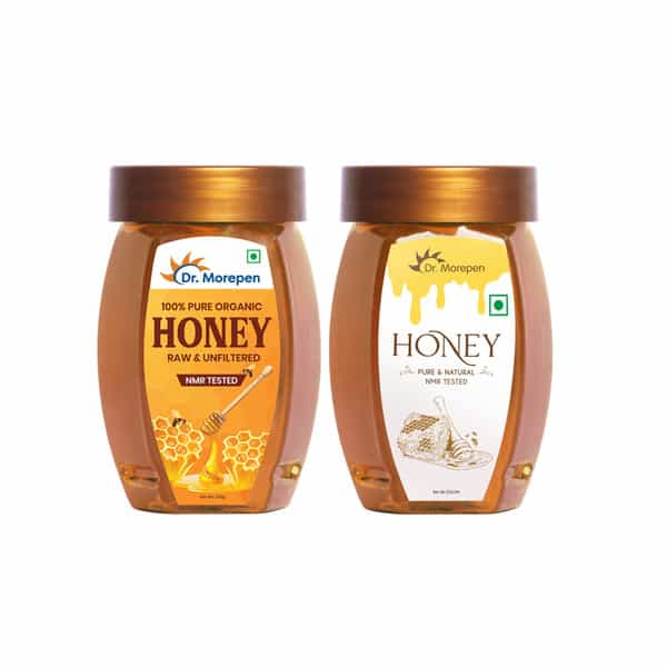 Dr. Morepen 100% Pure Organic Honey Raw & Unfilterd & Pure Natural Nmr Tasted 250Gm Each | Pack Of 2