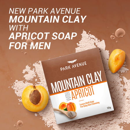 Park Avenue Mountain Clay With Apricot Luxury Soap -125gm (Buy 3 Get 1 Free)