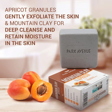 Park Avenue Mountain Clay With Apricot Luxury Soap -125gm (Buy 3 Get 1 Free)