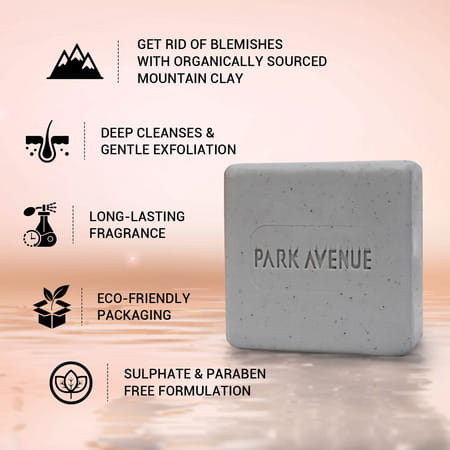 Park Avenue Mountain Clay With Apricot Luxury Soap -125gm (Buy 3 Get 1 Free)