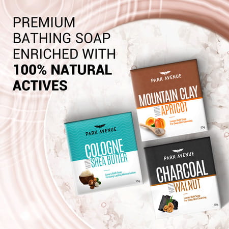 Park Avenue Mountain Clay With Apricot Luxury Soap -125gm (Buy 3 Get 1 Free)