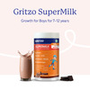 Gritzo Supermilk Growth (7-12Y Boys) | 9G Protein (Double Chocolate | 400G) | Zero Refined Sugar