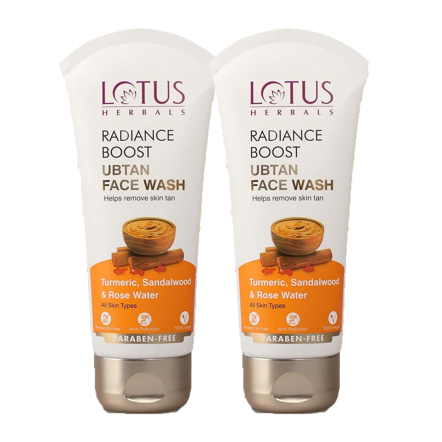 Lotus Herbals Radiance Boost Ubtan Face Wash | 100gm ( Pack Of 2 )
