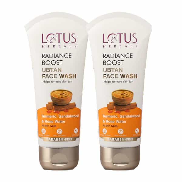 Lotus Herbals Radiance Boost Ubtan Face Wash | 100Gm ( Pack Of 2 )