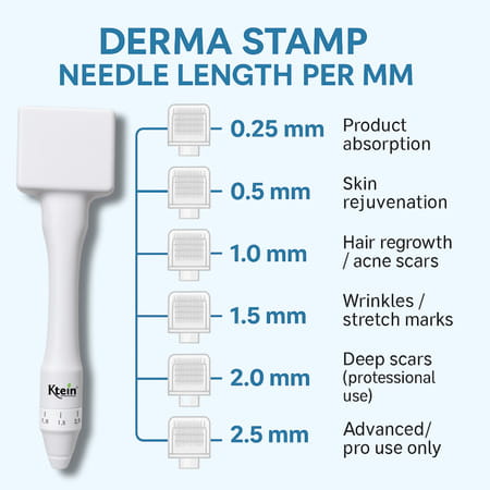 Ktein Derma Microneedle Stamp For Hair Growth And Skin Repair | Needles 0.25Mm To 3.0Mm - (1 Unit)
