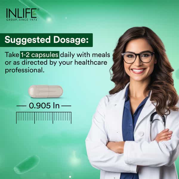 Inlife Prebiotic And Probiotics Forte Supplement | 25 Billion Cfu With 14 Strains - 30 Veg Capsules