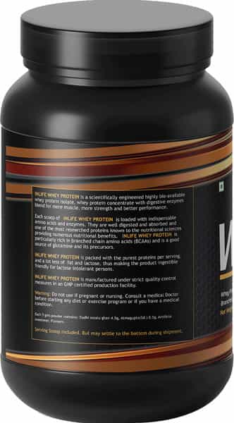 Inlife Whey Protein Powder Isolate Concentrate Hydrolysate Digestive Enzymes-1 Kg(Chocolate Flavour)
