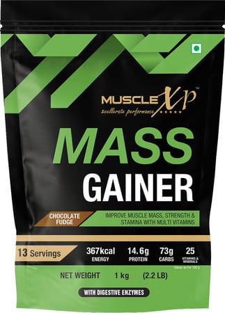 Musclexp Mass Gainer Chocolate Fudge 1kg Pouch (2.2 Lb)