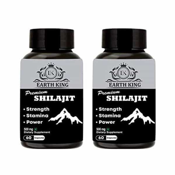 Earth King Premium Shilajit/Shilajeet Extract Capsule - 500 Mg 60 Capsules (Pack Of 2)