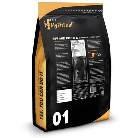 Myfitfuel Mff Whey Protein 80 | 500g | (Milk Masala) 15 Servings| Whey Protein Concentrate