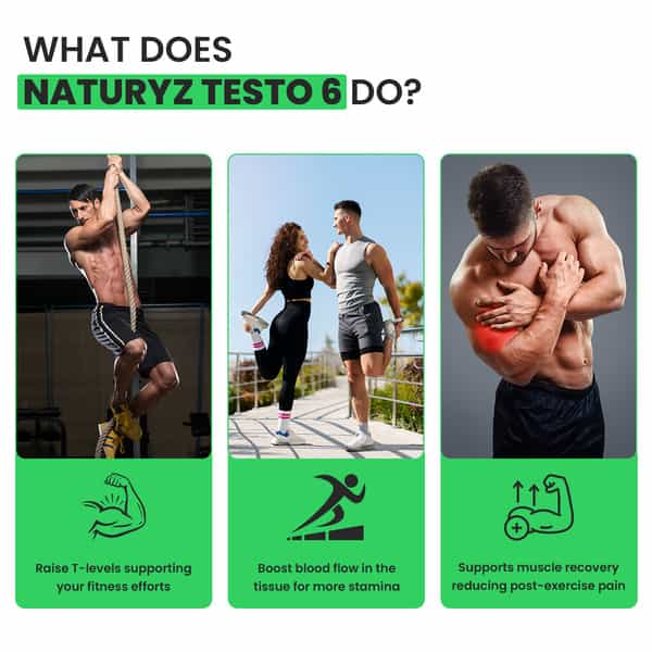 Naturyz Testo-6 Plant Based Supplement For Men With Tribulus, Safed Musli, Ashwagandha (60 Tablets)