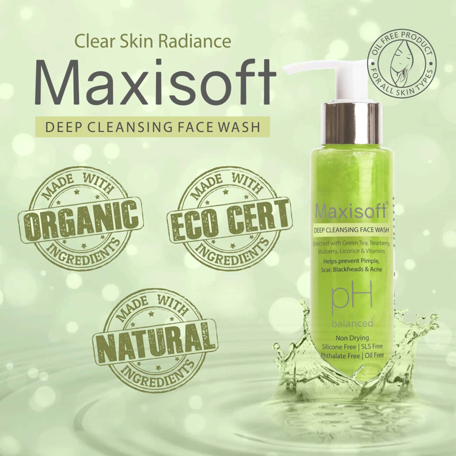 Buy MAXISOFT DEEP CLEANSING FACE WASH (100 ML PACK OF 2) Online & Get