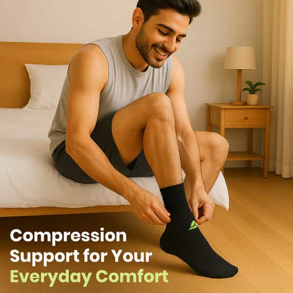 Actifit Diabetic Socks | Non-Binding & Seam-Free | Black | 1 Pack