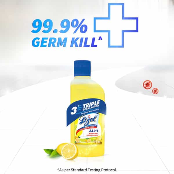 Lizol Citrus Disinfectant Floor Cleaner Liquid Bottle Of 200 Ml