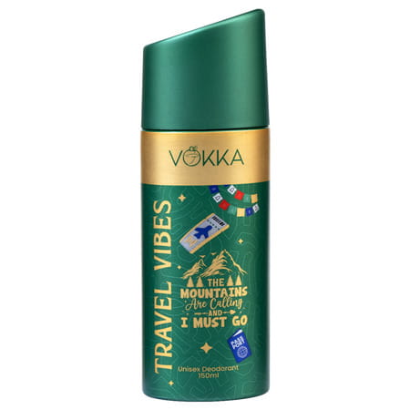 Vokka Travel Vibes Deodorant Body Spray For Men & Women 150ml | Daily Use Unisex Long Lasting Deo