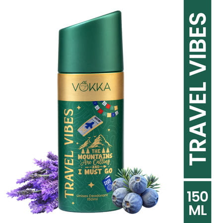 Vokka Travel Vibes Deodorant Body Spray For Men & Women 150ml | Daily Use Unisex Long Lasting Deo