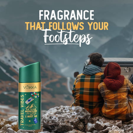 Vokka Travel Vibes Deodorant Body Spray For Men & Women 150ml | Daily Use Unisex Long Lasting Deo