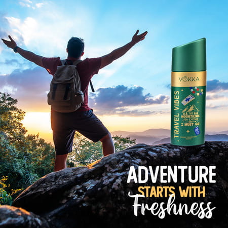 Vokka Travel Vibes Deodorant Body Spray For Men & Women 150ml | Daily Use Unisex Long Lasting Deo