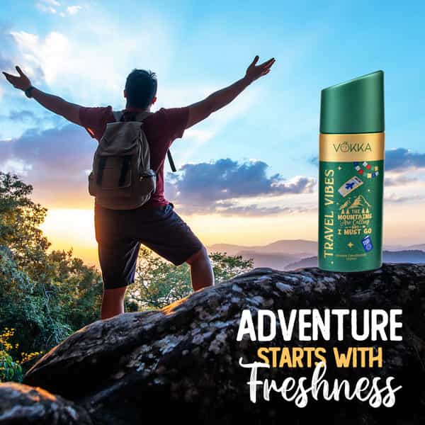 Vokka Travel Vibes Deodorant Body Spray For Men & Women 150Ml | Daily Use Unisex Long Lasting Deo