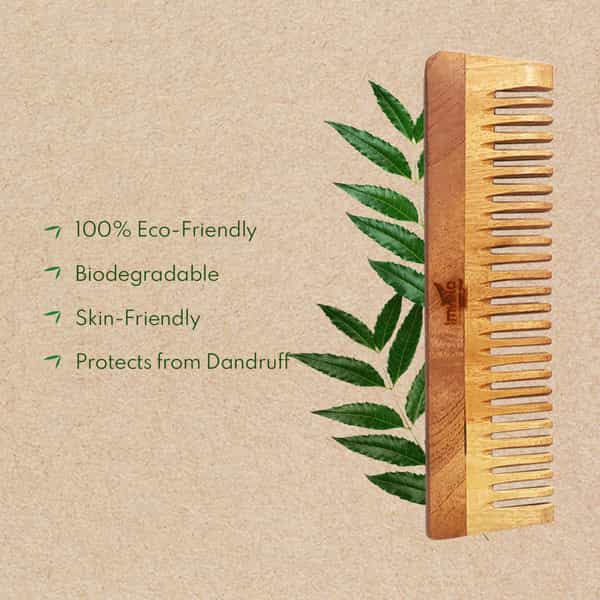 Imvelo Neem Wooden Comb | Wide Tooth Comb For Hair Growth Protect From Hairfall & Dandruff