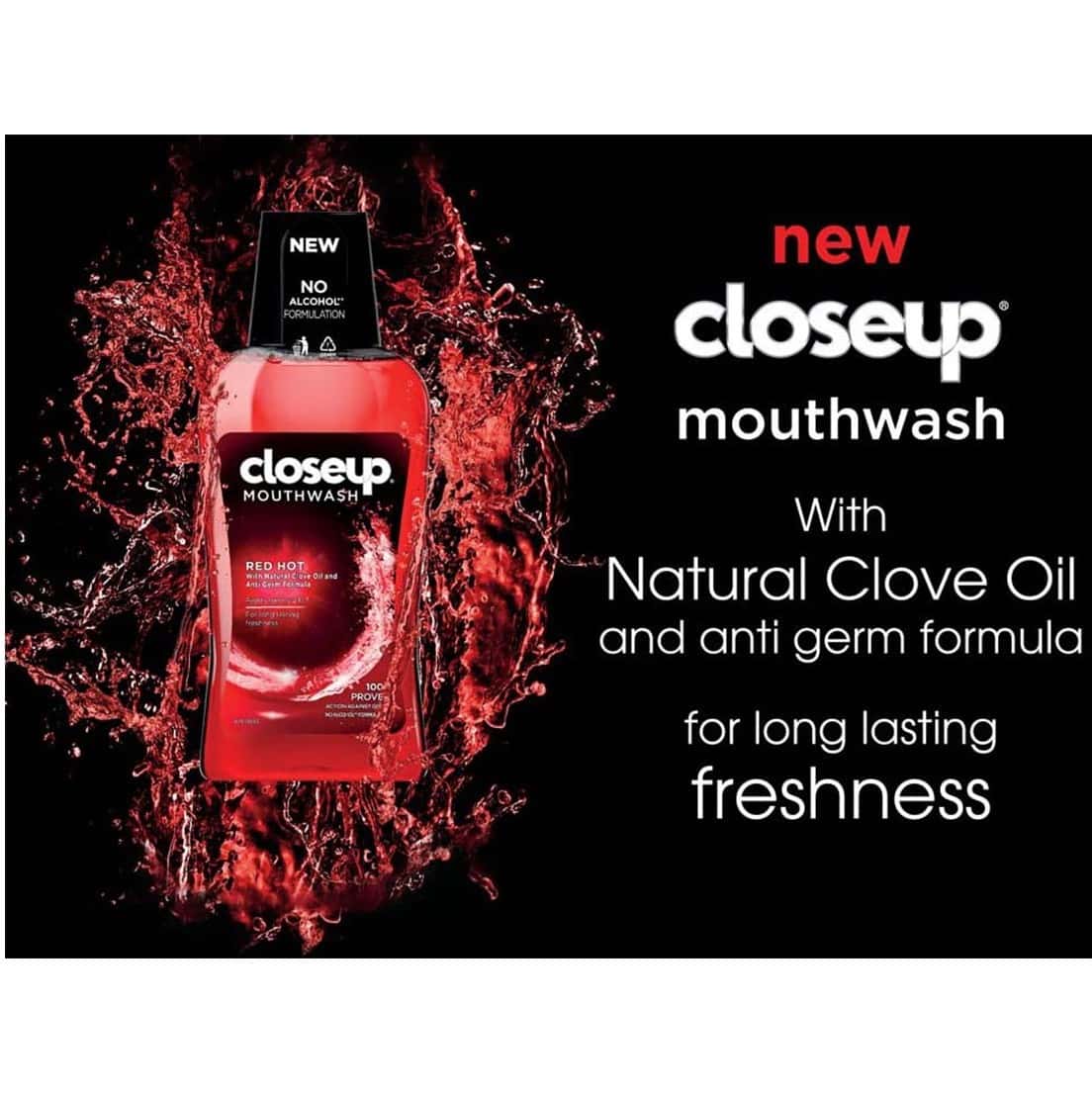 Buy CLOSEUP RED HOT MOUTHWASH BOTTLE OF 250 ML Online & Get Upto 60