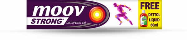 Moov Strong Instant Pain Relief Gel - 30G (+ Dettol Liquid Free)|Use For Sports & Fitness Injuries