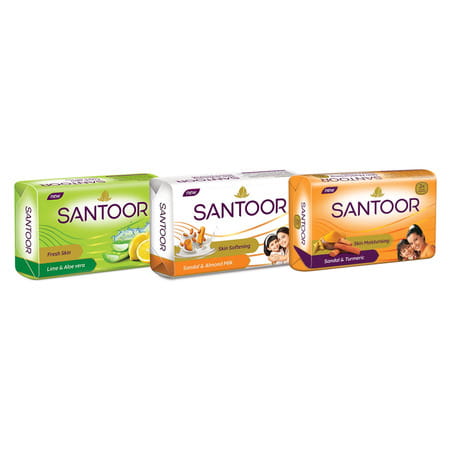 Santoor Sandalwood And Almond Milk Organic Soft Bath Soap Combo Offer 150 G Pack Of 6