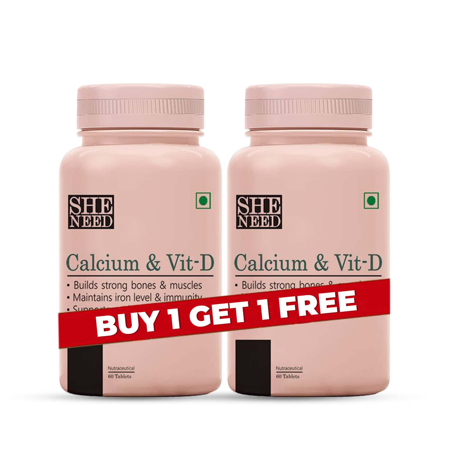 Sheneed Calcium And Vit-d Supplement-60 Capsules (pack Of 2)