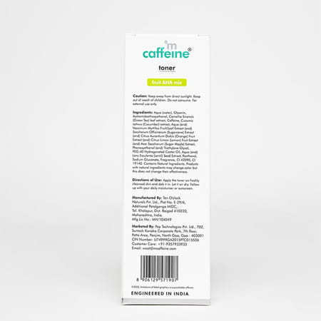 Mcaffeine Toner With Fruit Aha Mix & Green Tea