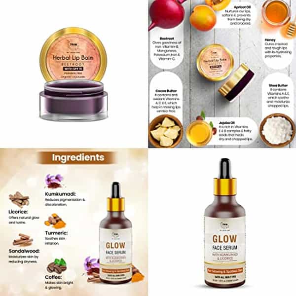 Tnw The Natural Wash Skin & Lip Care Combo With Glow Face Serum & Beetroot Lip Balm | F