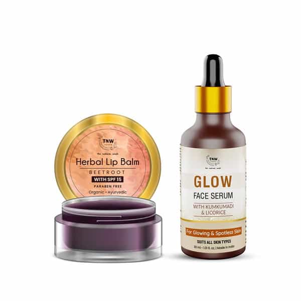 Tnw The Natural Wash Skin & Lip Care Combo With Glow Face Serum & Beetroot Lip Balm | F
