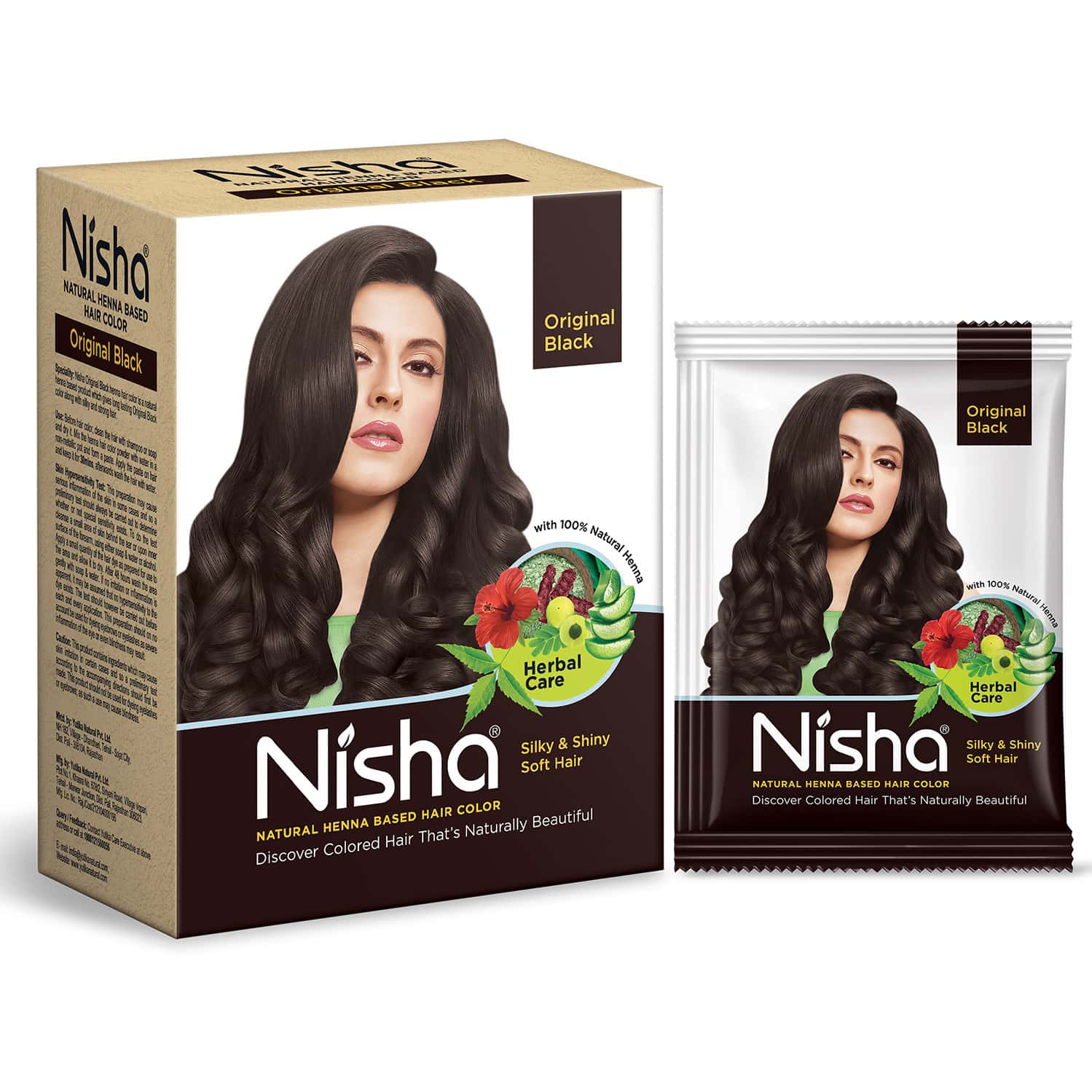 Nisha Henna Based Hair Color Original Black 60g | Henna Powder Hair Color Dye Black Hair Colour