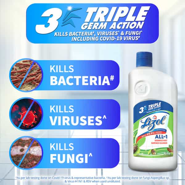 Lizol Pine Disinfectant Floor Cleaner Liquid Bottle Of 975 Ml