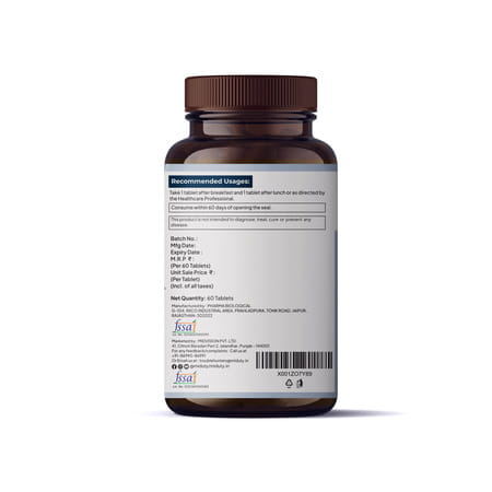 Miduty Cholest Off - Diabetes - Heart Disease - Niacin - Cqr 300 - 100% Vegetarian - 60 Tablets