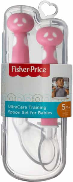 Fisher Price Ultracare Training Spoon Set (Pack Of 2) For Babies Pink