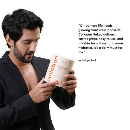 Yourhappylife Collagen Naked | Unflavored Marine Collagen Peptides With Vitamin C - 25 Sachets