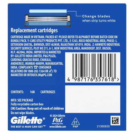 Gillette Mach 3 Shaving Blades Pack Of 16
