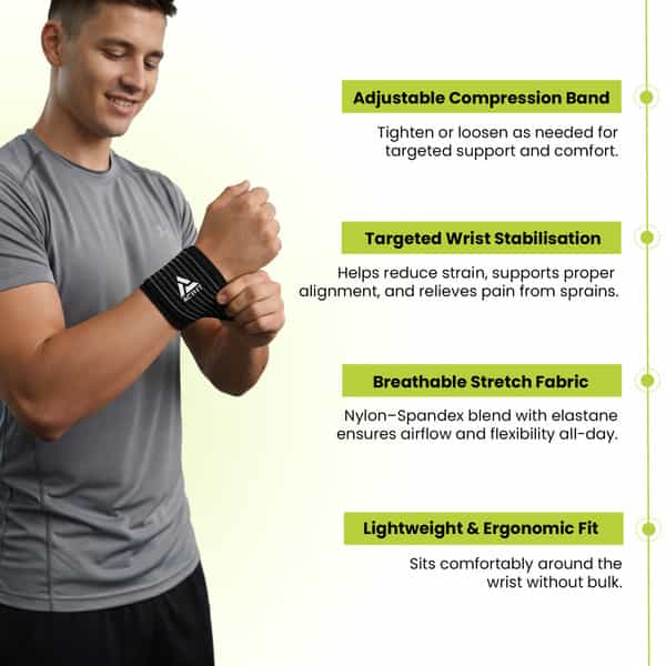 Actifit Wrist Support With Adjustable Band - Compression Brace - Free Size