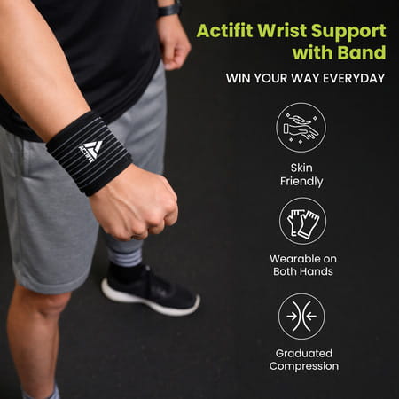 Actifit Wrist Support With Adjustable Band - Compression Brace - Free Size