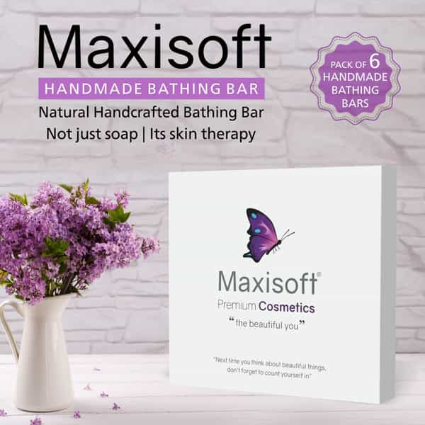 Maxisoft Handmade Bathing Bar 75 Gm X 6 | Combo Pack Of 6 (Pack Of 1)