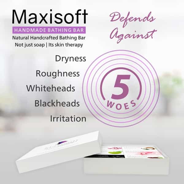 Maxisoft Handmade Bathing Bar 75 Gm X 6 | Combo Pack Of 6 (Pack Of 1)