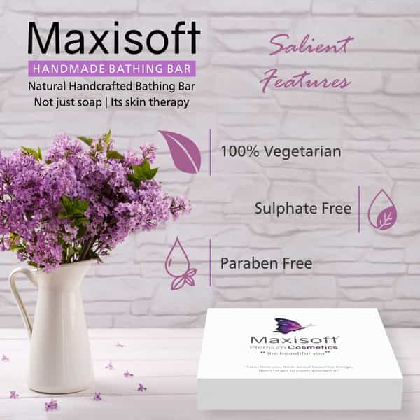 Maxisoft Handmade Bathing Bar 75 Gm X 6 | Combo Pack Of 6 (Pack Of 1)