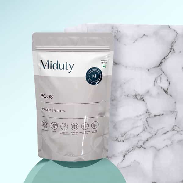 Miduty Pcos Support - Myo-Inositol - D-Chiro Inositol - Pcod - Period Cycle - Fertility - 150G