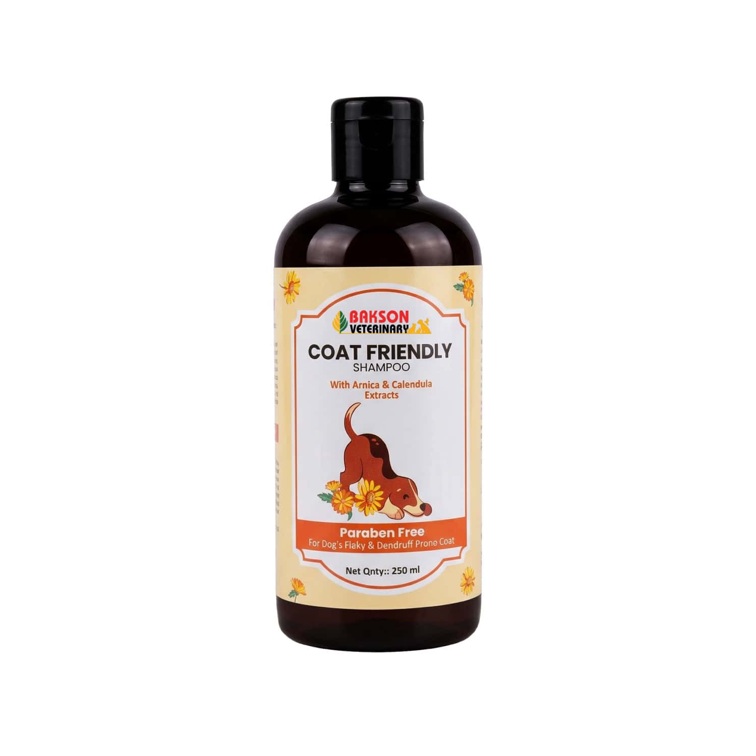 Bakson Veterinary Coat Friendly Shampoo Paraben Free With Arnica & Calendula Extract For Dogs 250 Ml